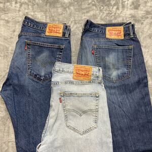 Wholesale Lot of 3 Levi's 508 511 514 Work Jeans Men's Size 36x30 Blue Grade A/B